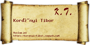 Korányi Tibor névjegykártya